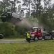 Vehicle goes airborne off tow truck slope on Georgia highway (video)